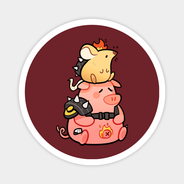 Junkrat N Roadhog Magnet by giraffalope